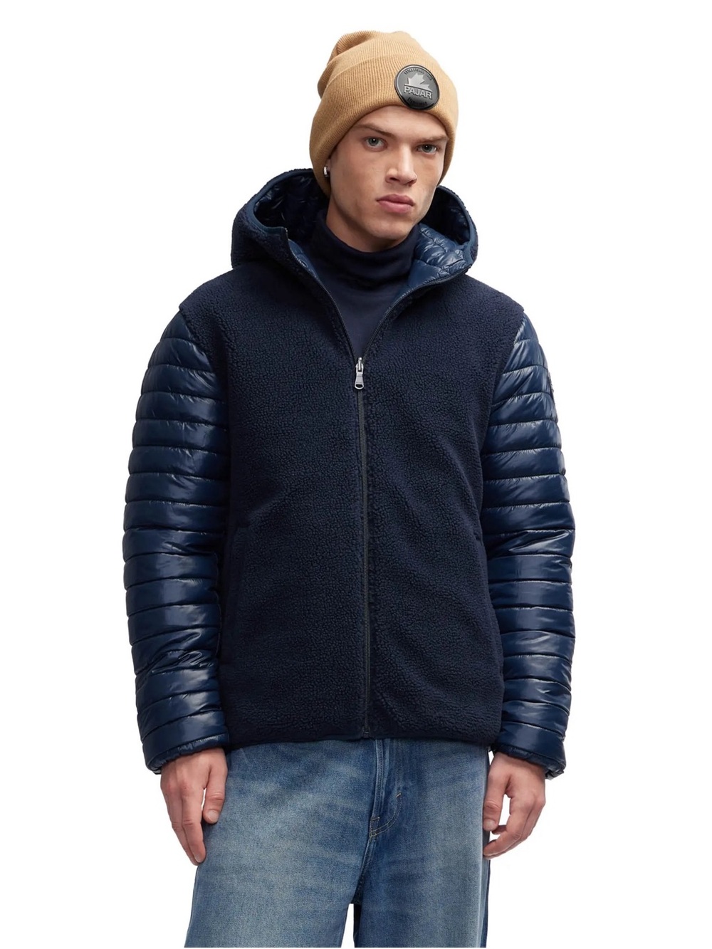 NWT Pajar Men's Kai Lightweight Reversible Puffer Jacket, Navy Blue, Size L